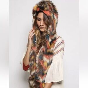 COPY - Spirit Hoods Monarch Butterfly Collectible Faux Fur Hat Scarf Mit NEW